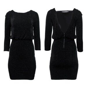 Alice & Olivia  Black Sparkly Open Back Dress Holiday